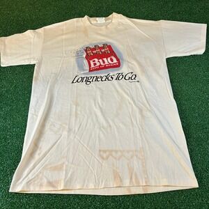 Vintage Budweiser Longnecks To Go Beer Graphic Tee 90s Y2K Mens Extra Large